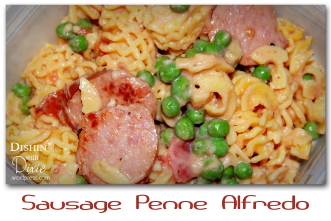 Sausage Penne Alfredo from Dishin with Dixie